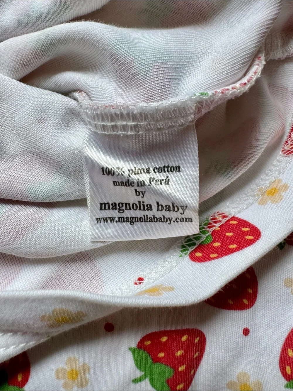 Strawberry Print Short-Sleeve Pajama Set - Pima Cotton